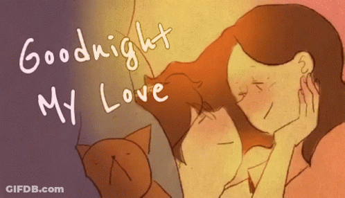 Woman And Cat With Goodnight My Love GIF