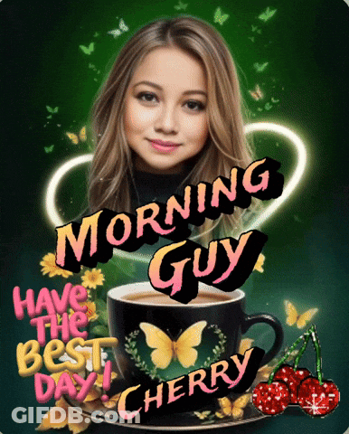 Woman And Coffee Morning Guy Have The Best Day Cherry GIF