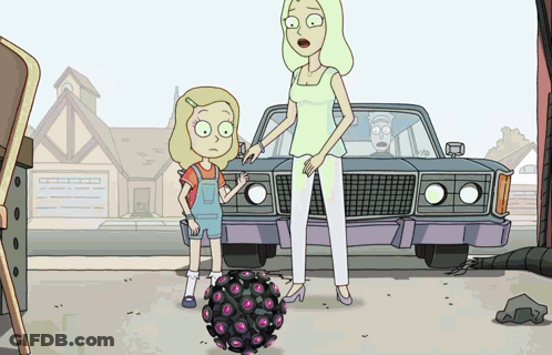 Woman And Little Girl With Car In Background GIF