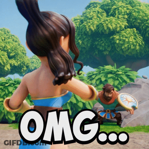 Woman And Man Cartoon Saying OMG GIF
