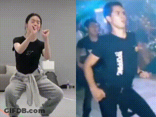 Woman And Man Dancing In Front Of Crowd GIF