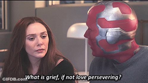 Woman And Man Looking At Each Other What Is Grief If Not Love Persevering GIF