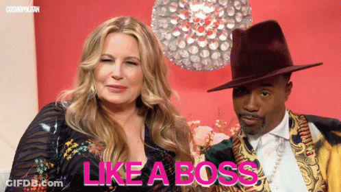 Woman And Man Standing Like A Boss GIF
