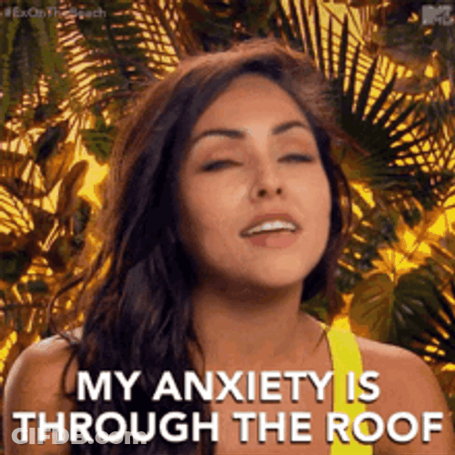 Woman Anxiety Goes Through The Roof GIF