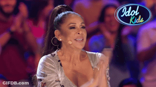 Woman Applauding In Front Of Idol Kids Sign GIF