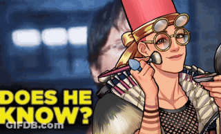 Woman Applying Makeup Does He Know GIF
