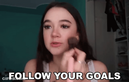 Woman Applying Makeup Follow Your Goals GIF