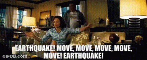 Woman Arms Outstretched Earthquake Move Move Move Move GIF
