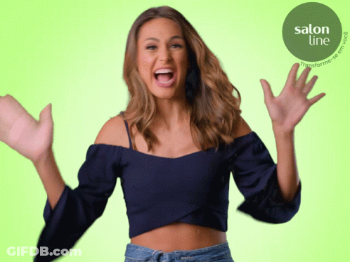 Woman Arms Outstretched Salon Line Logo GIF