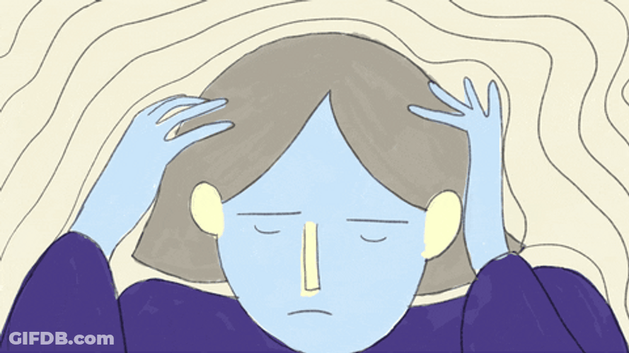 Woman Artwork Having Headache GIF