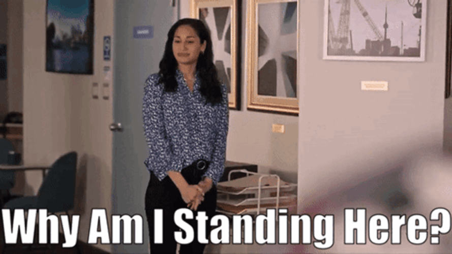 Woman Ask Why Am I Standing Here GIF