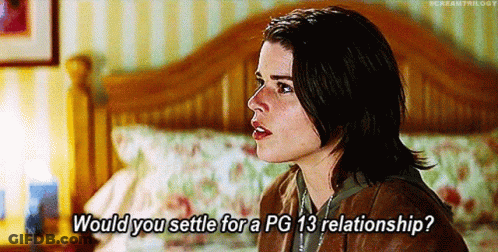 Woman Asking Another About PG 13 Relationship GIF