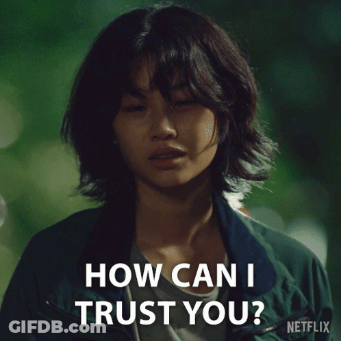 Woman Asking How Can I Trust You Netflix Ad GIF