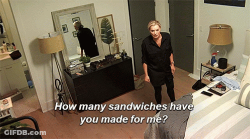 Woman Asking How Many Sandwiches For Me GIF