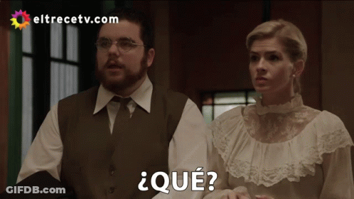 Woman Asking Man Que GIF