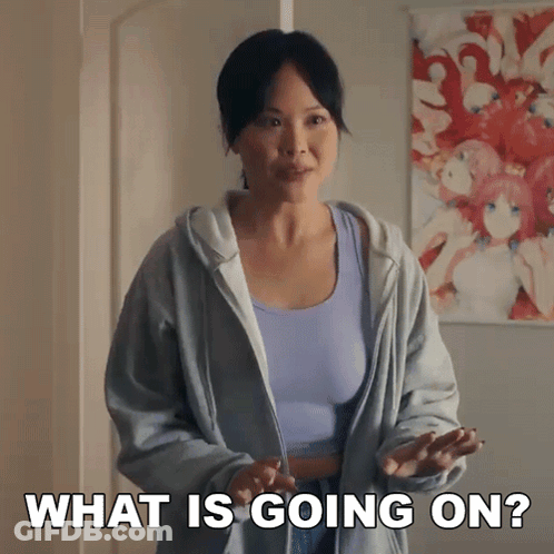Woman Asking What's Going On GIF