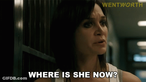 Woman Asking Where Is She In Front Of Wentworth Sign GIF