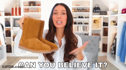 Woman Asks Can You Believe Ugg Boots GIF