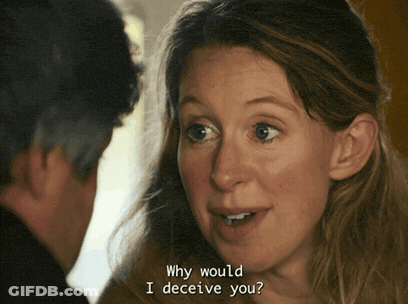 Woman Asks Why Would I Deceive You Looking At Man GIF