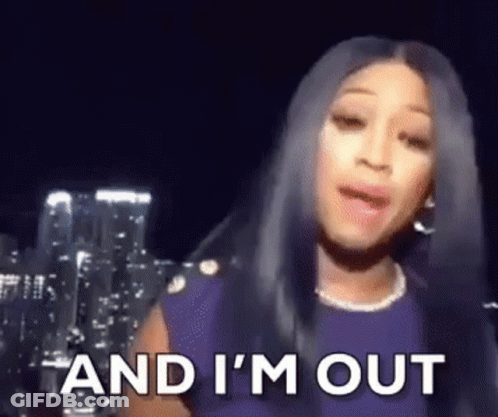 Woman At City Skyline Saying And I'm Out GIF