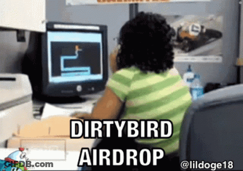 Woman At Computer Dirtybird Airdrop GIF