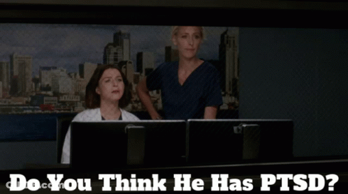 Woman At Computer Do You Think He Has PTSD GIF