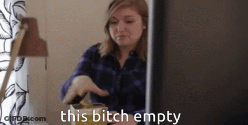 Woman At Computer Saying This Bitch Empty GIF