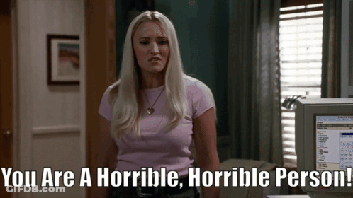 Woman At Computer Saying You Are A Horrible Horrible Person GIF
