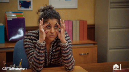 Woman At Desk Hands On Face #Mr Mayor GIF