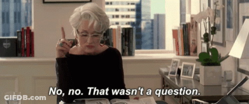 Woman At Desk Says No No That Wasn't A Question GIF