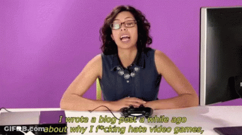 Woman At Desk With Controller Says I Wrote A Blog Post GIF