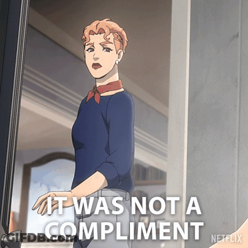 Woman At Door Saying It Was Not A Compliment Netflix GIF