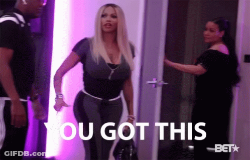 Woman At Door Saying You Got This GIF