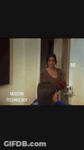 Woman At Door With Modern Technology GIF