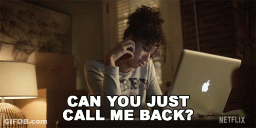 Woman At Laptop Saying Can You Just Call Me Back GIF