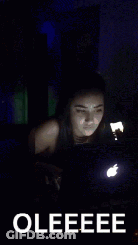 Woman At Laptop With Oleeee GIF