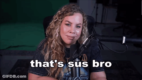 Woman At Mic Saying That's Sus Bro GIF