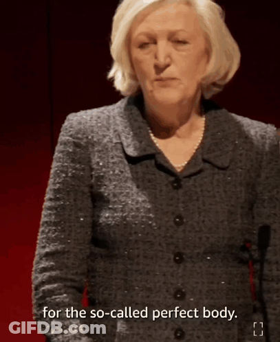 Woman At Microphone For The So-Called Perfect Body GIF