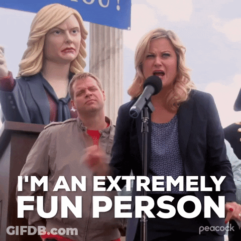 Woman At Microphone I'm An Extremely Fun Person GIF