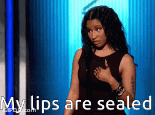 Woman At Microphone My Lips Are Sealed GIF