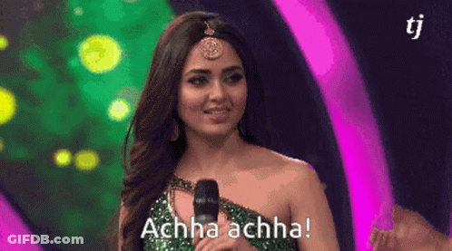 Woman At Microphone Saying Achha Achha GIF