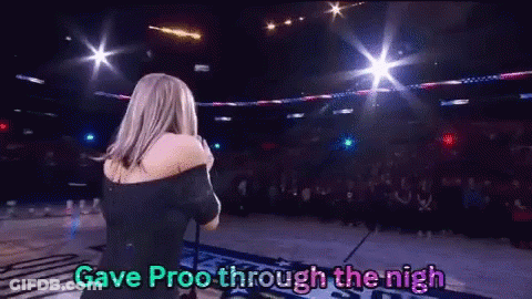 Woman At Microphone Saying Gave Proo Through The Night GIF