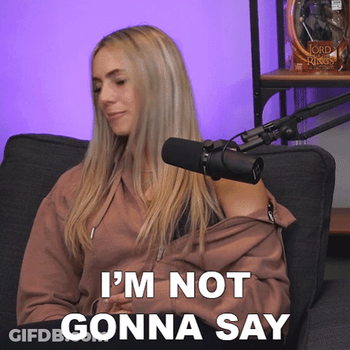 Woman At Microphone Saying I'm Not Gonna Say GIF
