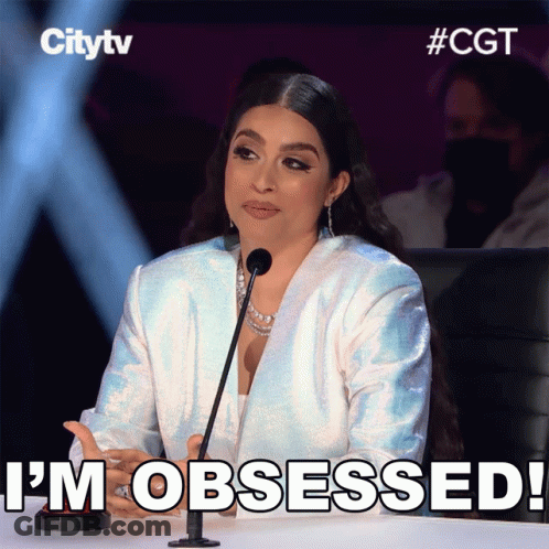 Woman At Microphone Saying I'm Obsessed GIF