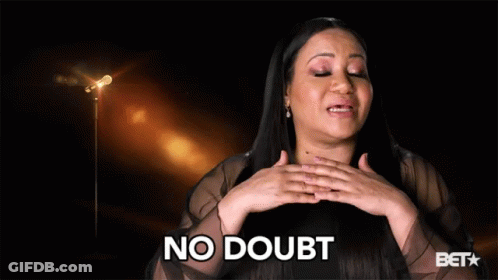 Woman At Microphone Saying No Doubt GIF