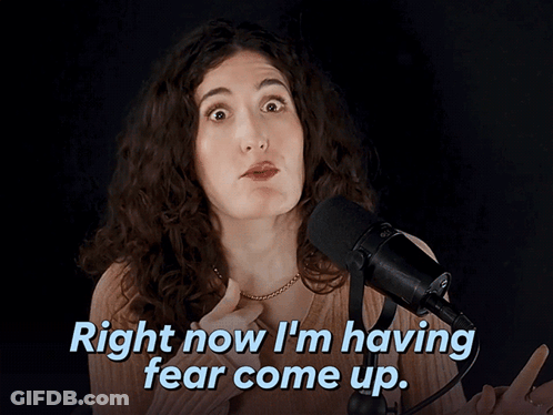 Woman At Microphone Saying Right Now I'm Having Fear GIF