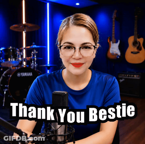 Woman At Microphone Thank You Bestie GIF