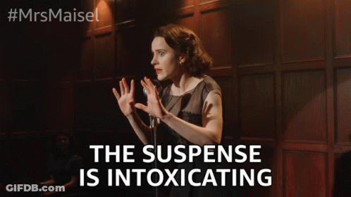 Woman At Microphone The Suspense Is Intoxicating GIF