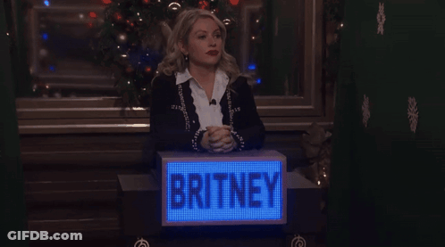 Woman At Podium Saying Britney GIF