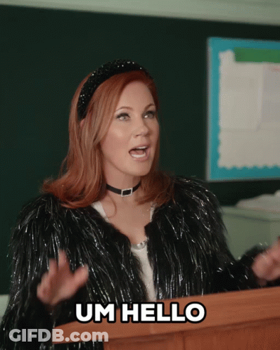 Woman At Podium Saying Um Hello GIF